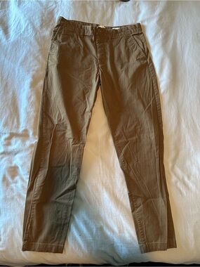 Mens H&M Slim Fit Stretch Cotton Casual Chino Pants - Brown Khaki 32x32